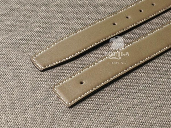 Custom Logo Luxury Snake Type Buckle Brown Durable PU Faux Leather