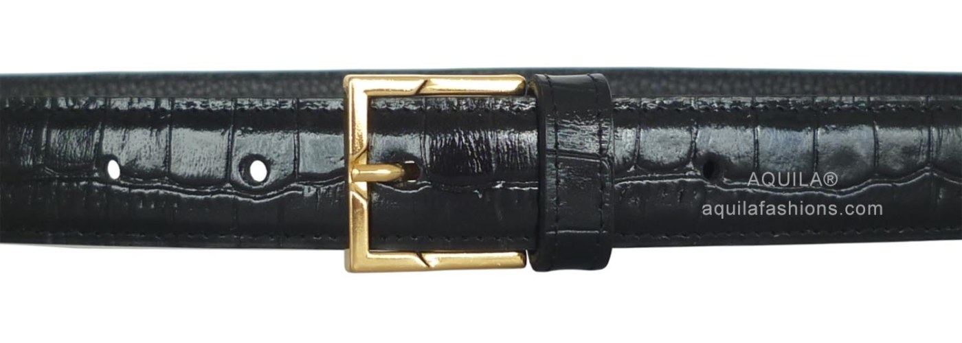 crocodile leather belt