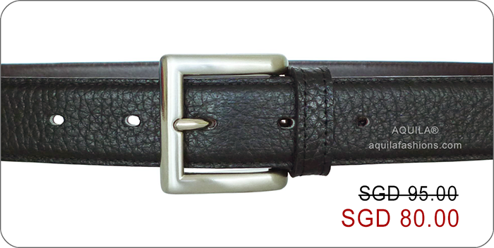 black pebble grain leather belt